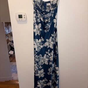 Petal + Pup Floral Maxi Dress in Blue and White